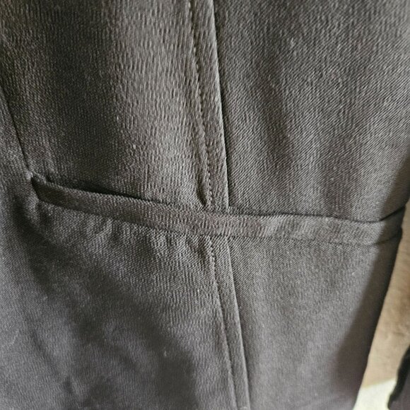 Eileen Fisher Woman Size LP Black Knit One Button Blazer Slash Pockets Designer - Picture 4 of 8